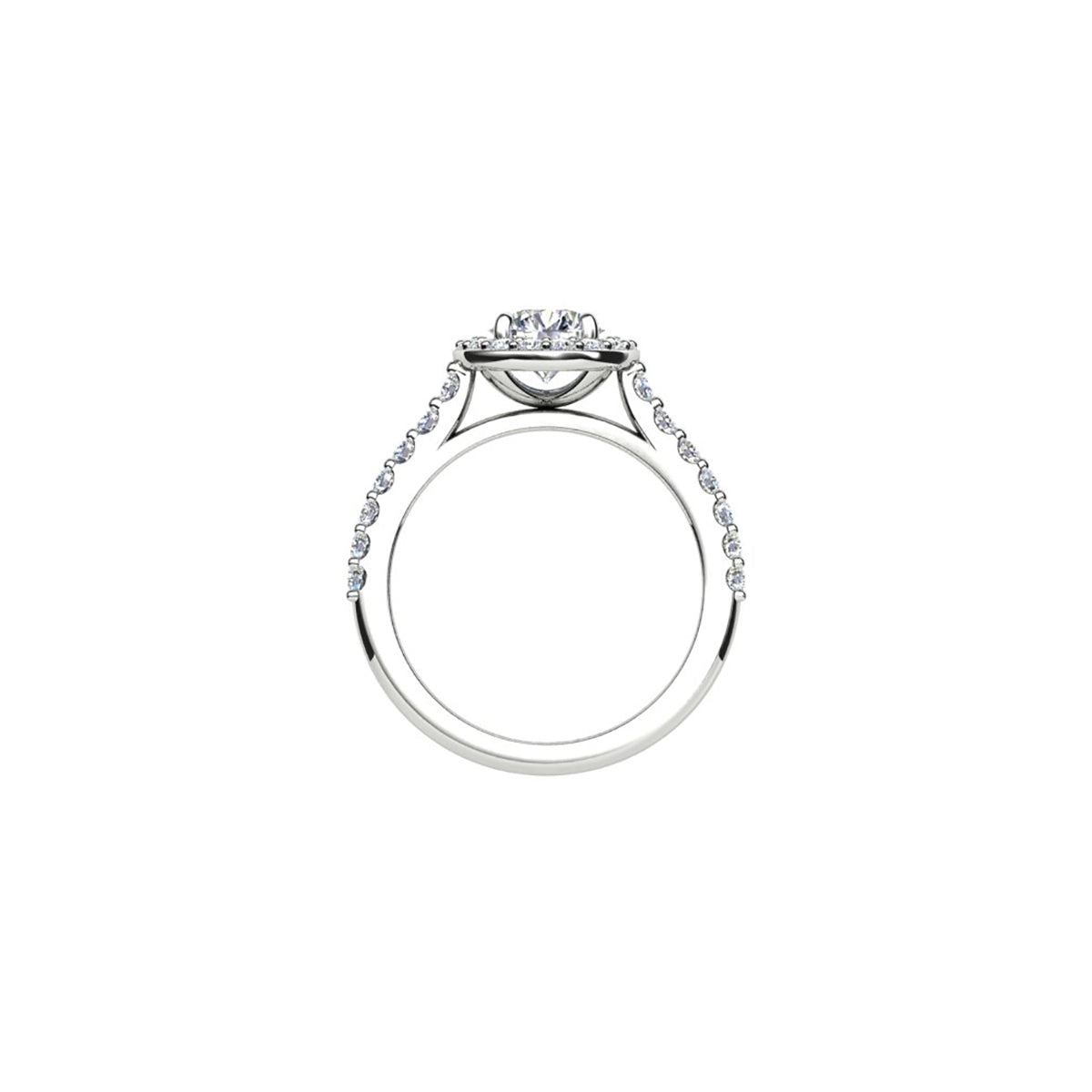 18ct White Gold Diamond Halo Engagement Ring