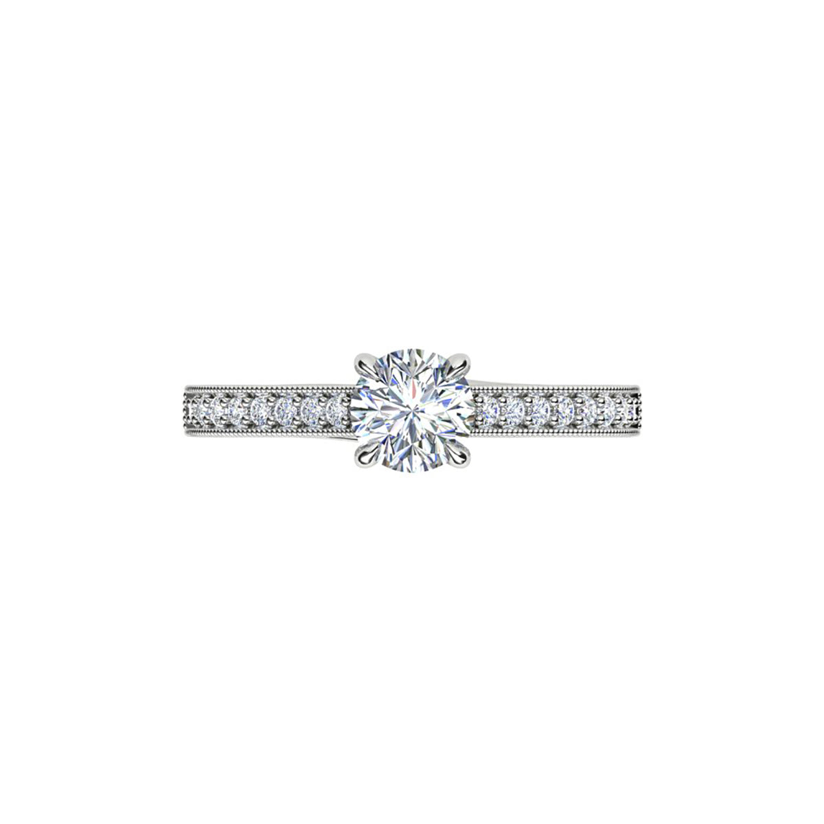 18ct White Gold Diamond Solitaire Engagement Ring