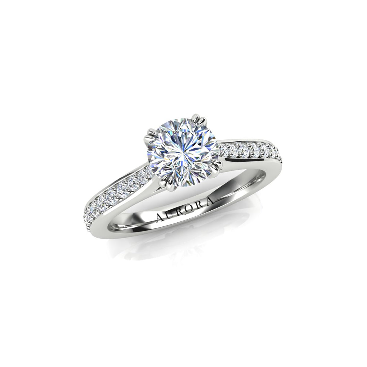 18ct White Gold Diamond Solitaire Engagement Ring