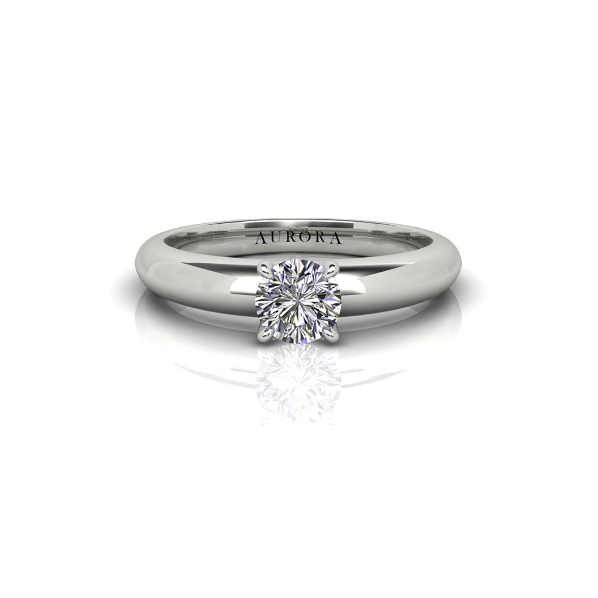 18ct White Gold Diamond Solitaire Engagement Ring