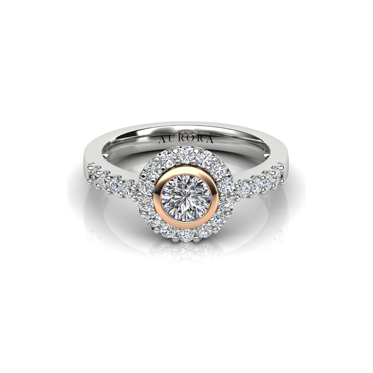 18ct White Gold Diamond Halo Engagement Ring