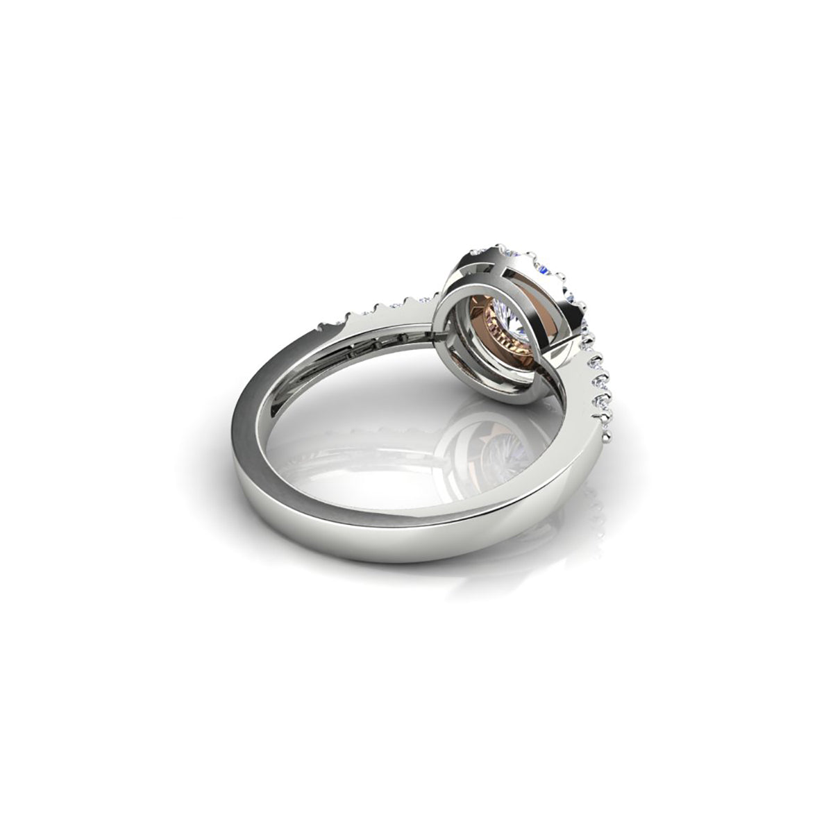 18ct White Gold Diamond Halo Engagement Ring