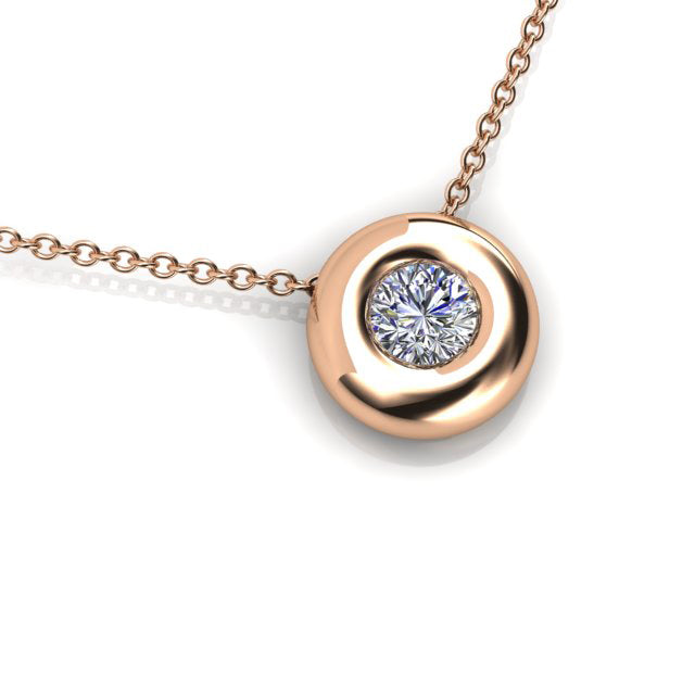 18ct Rose Gold Diamond Pendant