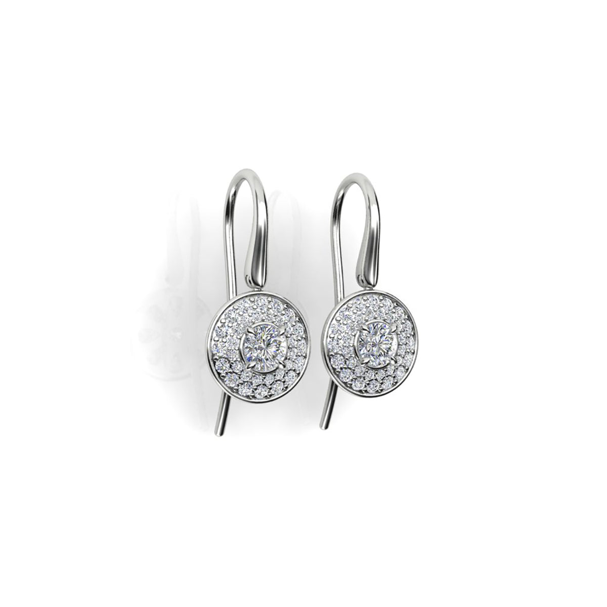 18ct White Gold Diamond Drop Earrings