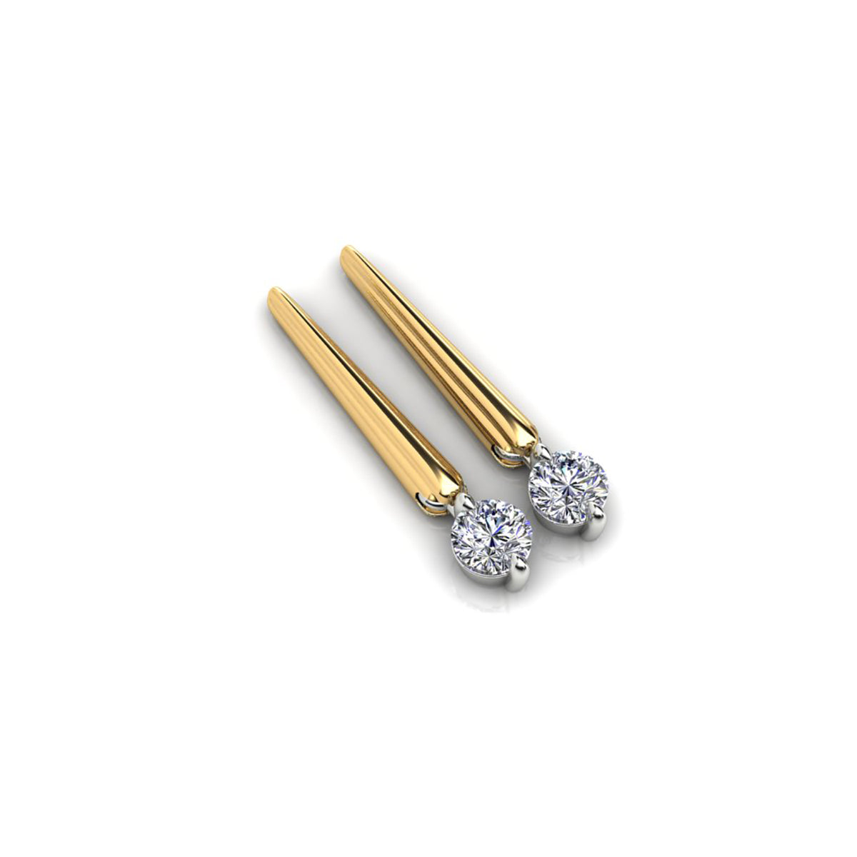 18ct Yellow Gold Diamond Drop Earrings