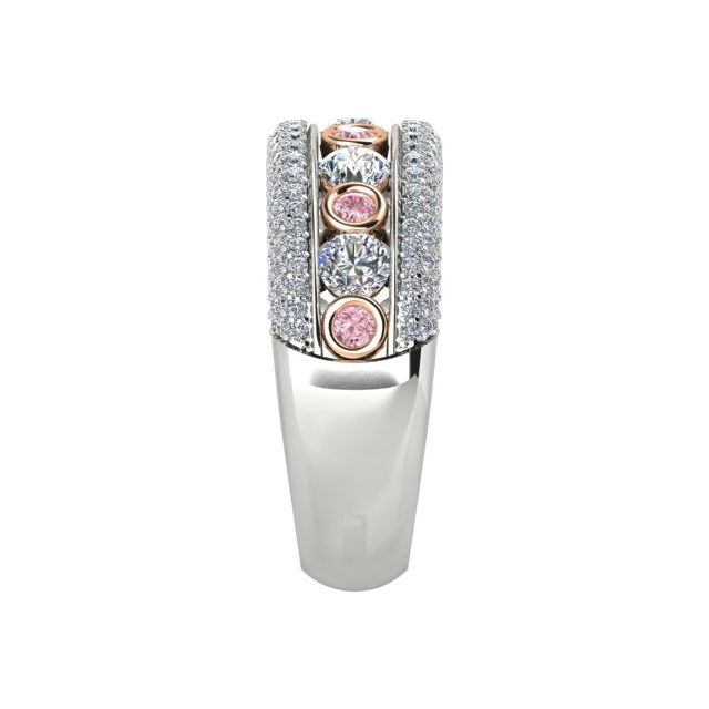 18ct White & Rose Gold Pavé & Channel Argyle Origin Pink Diamond Ring