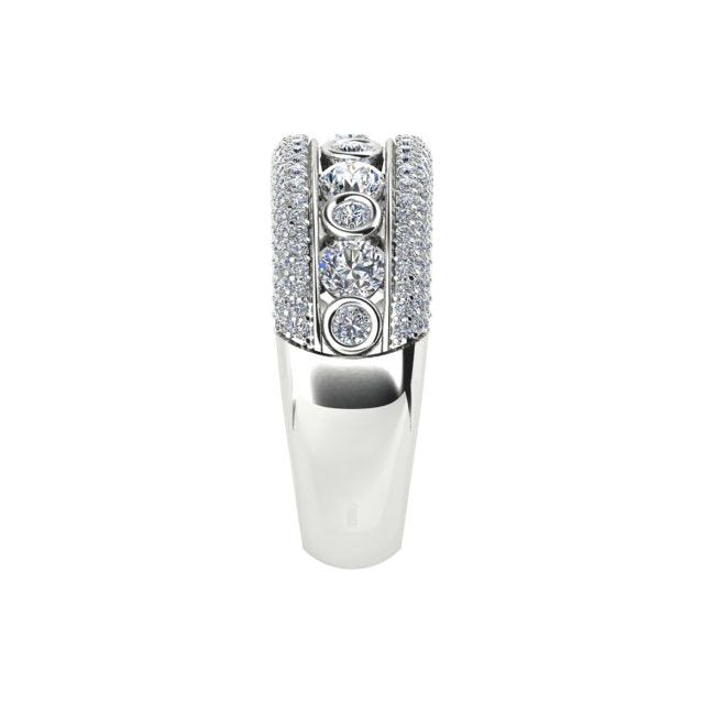 18ct White Gold 1.75ct Pavé & Channel Diamond Ring