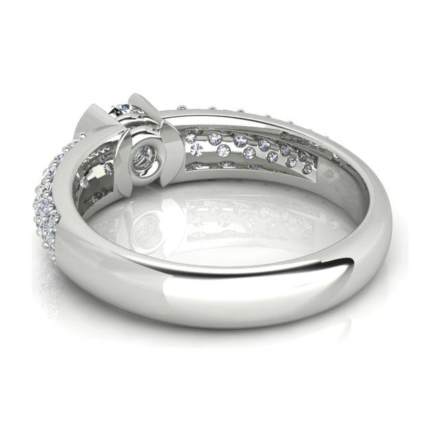 18ct White Gold 1.00ct Semi Bezel & Pavé Diamond Dress Ring