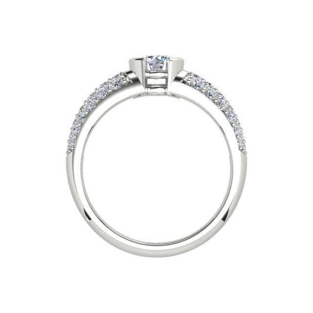 18ct White Gold 1.00ct Semi Bezel & Pavé Diamond Dress Ring