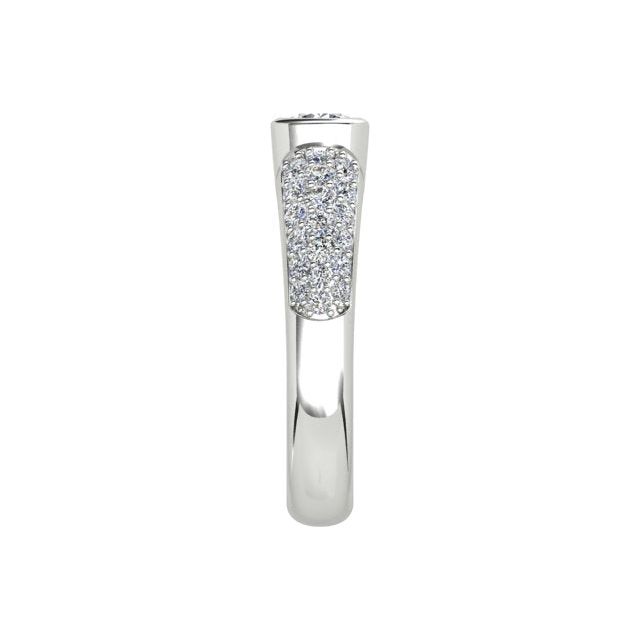 18ct White Gold 1.00ct Semi Bezel & Pavé Diamond Dress Ring