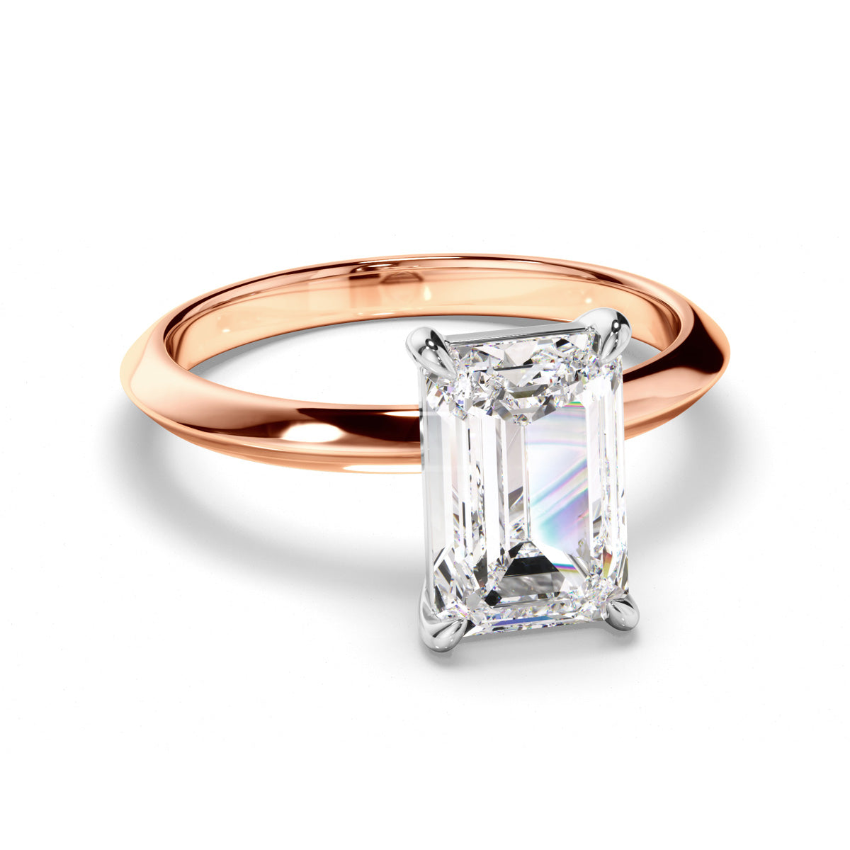 Emerald Cut Diamond Solitaire Engagement Ring