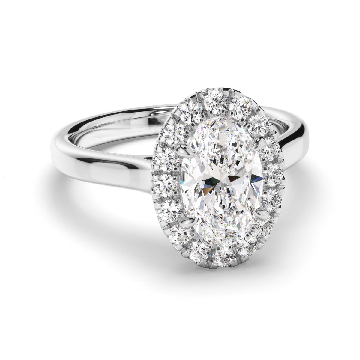 Oval Cut Diamond Halo Engagement Ring