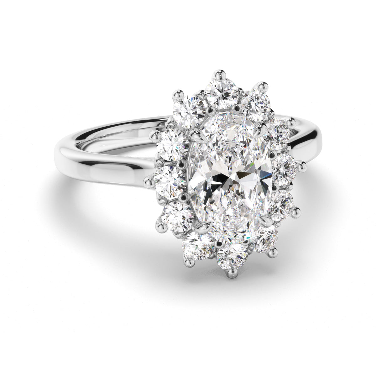 Oval Cut Diamond Halo Engagement Ring