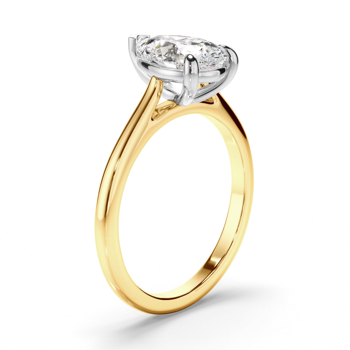 Pear Cut Diamond Solitaire Engagement Ring