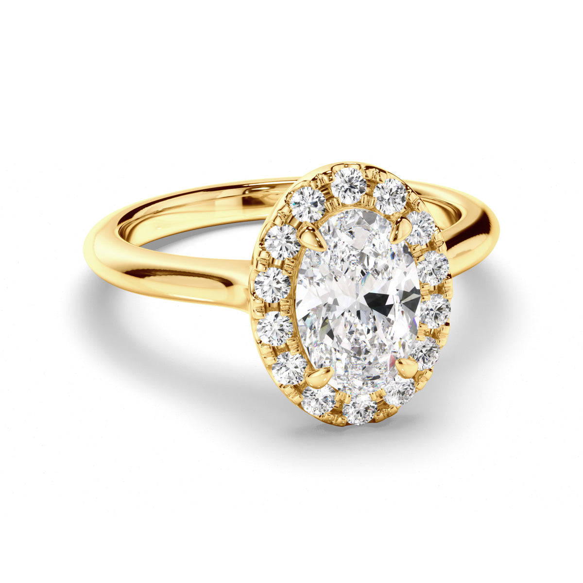 Oval Cut Diamond Halo Engagement Ring