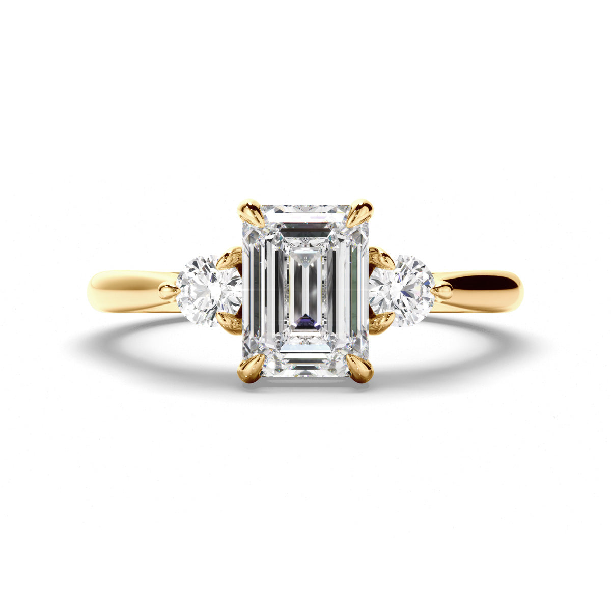 Oval Cut Diamond Trilogy Engagement Ring with Pear Sides