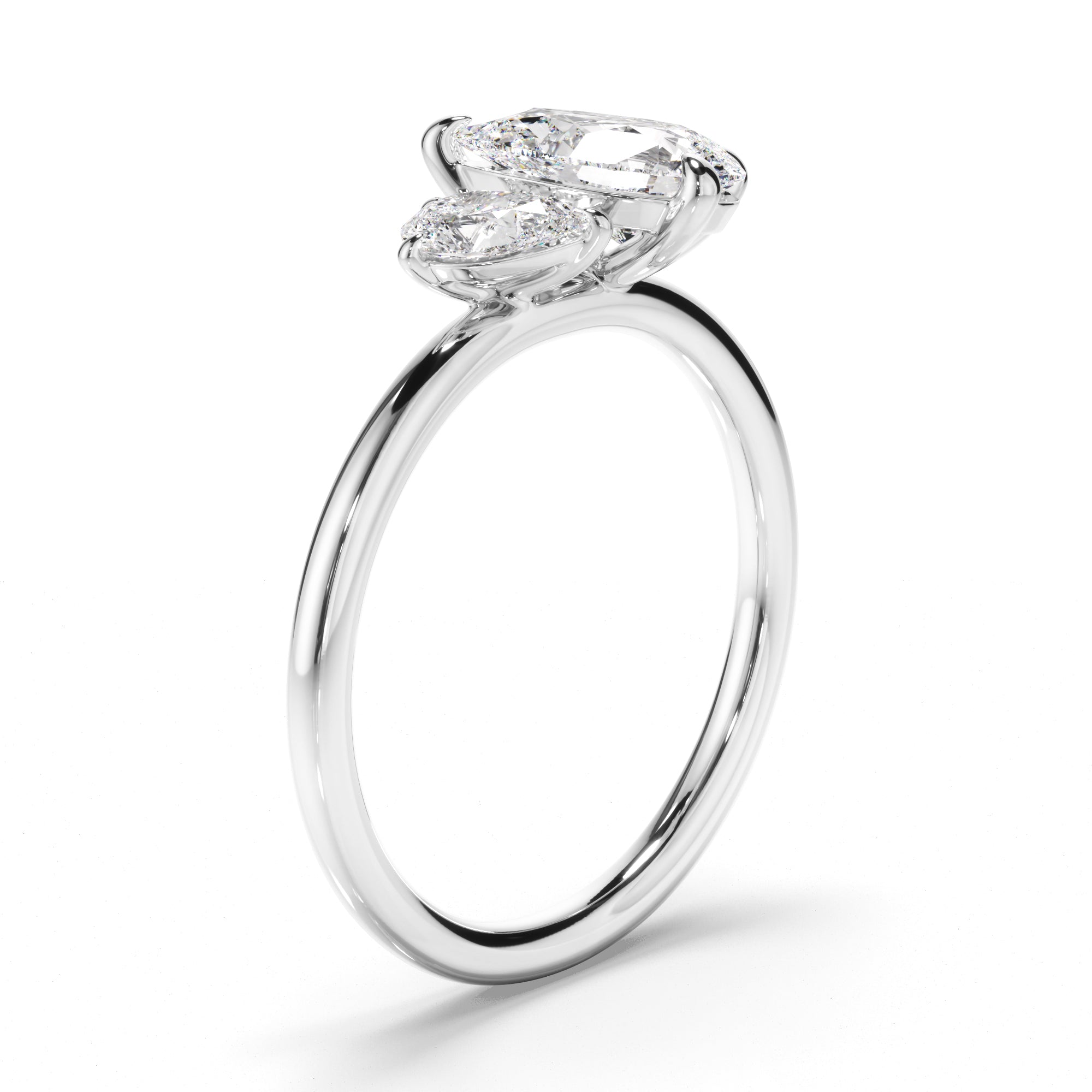 Pear Cut Diamond Toi et Moi Engagement Ring