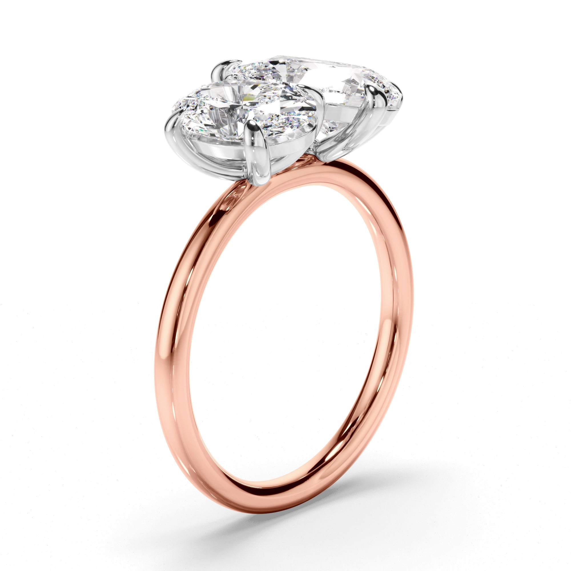 Oval & Pear Cut Diamond Toi et Moi Engagement Ring