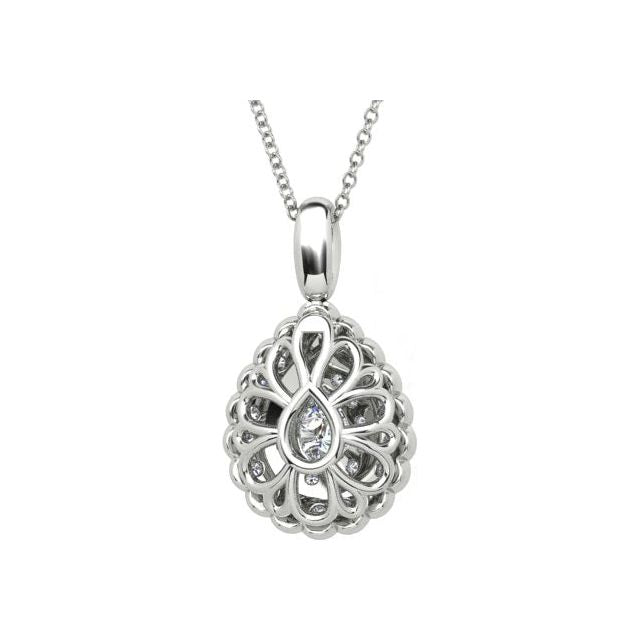 18ct White Gold 1.22ct Pear Diamond Drop Pendant