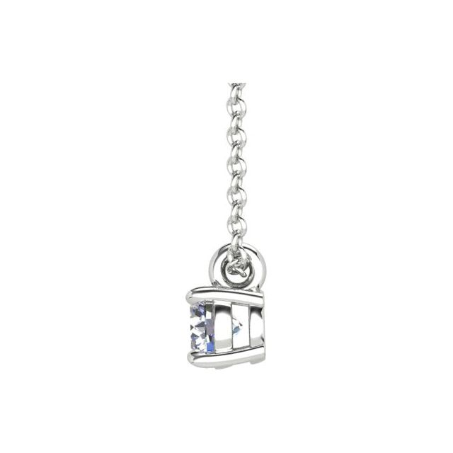 18ct White Gold 0.50ct 4-Claw Solitaire Diamond Pendant