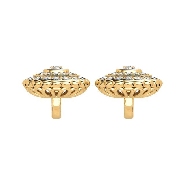 18ct Yellow Gold 1.36ct Diamond Halo Drop Earrings