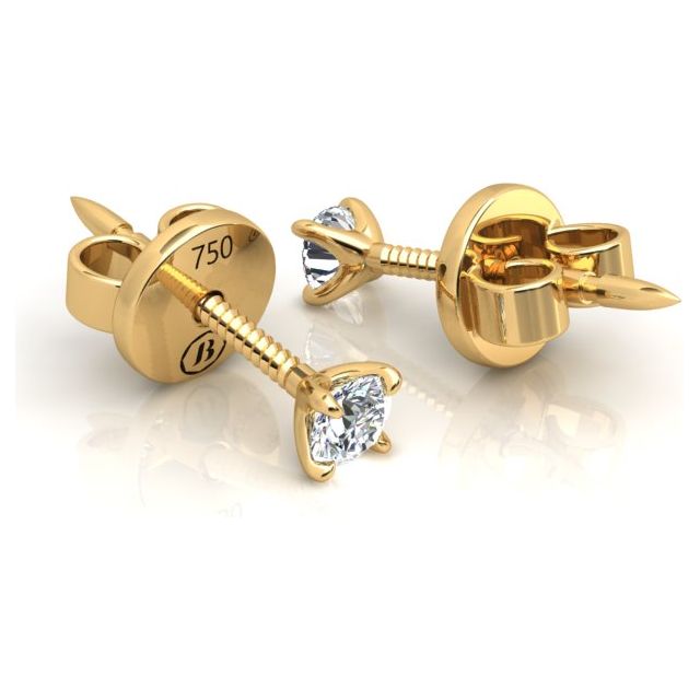 18ct Yellow Gold 0.20ct Round Brilliant Diamond Stud Earrings