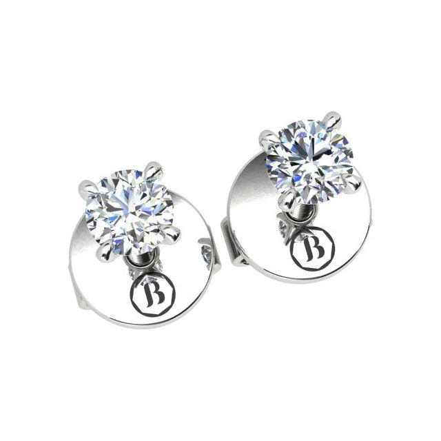 18ct White Gold 0.30ct Round Brilliant Diamond Stud Earrings