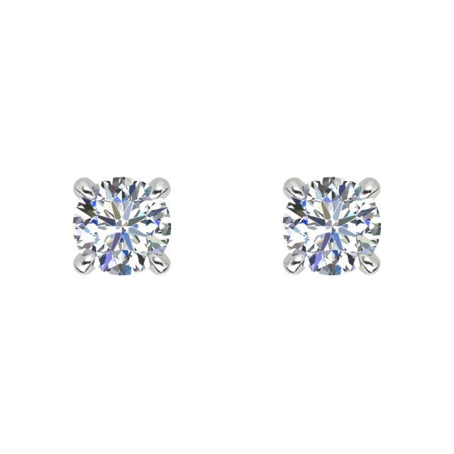 18ct White Gold 0.30ct Round Brilliant Diamond Stud Earrings