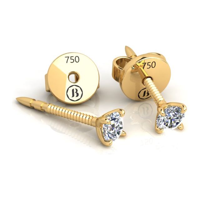 18ct Yellow Gold Pave Set Round Brilliant Cut Diamond Stud Earrings –  Mallory