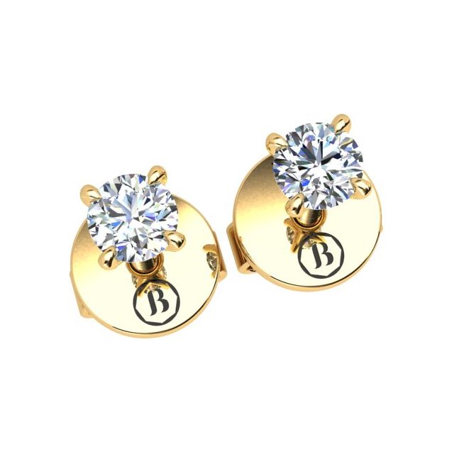 18ct Yellow Gold 0.30ct Round Brilliant Diamond Stud Earrings