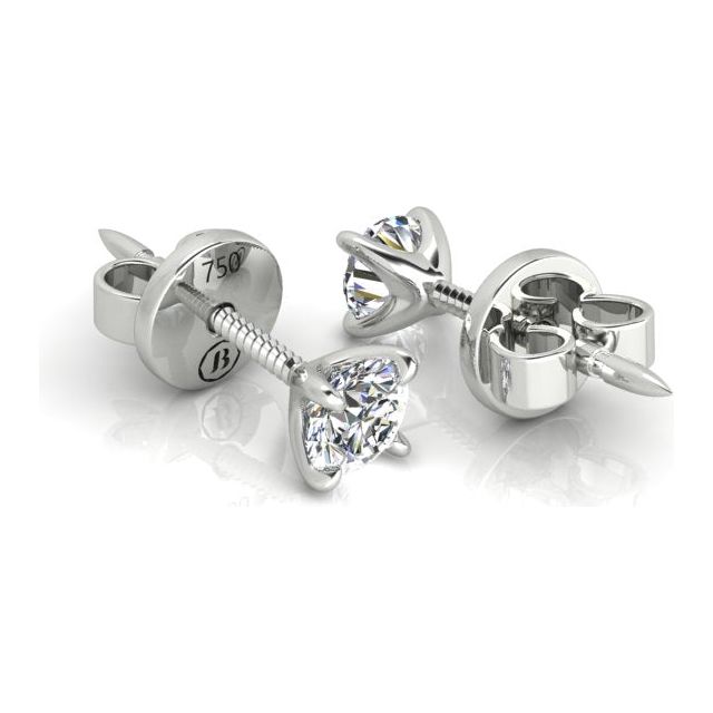 18ct White Gold 0.40ct Round Brilliant Diamond Stud Earrings