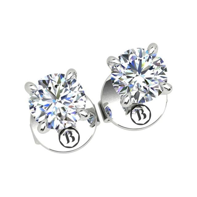 18ct White Gold 0.40ct Round Brilliant Diamond Stud Earrings