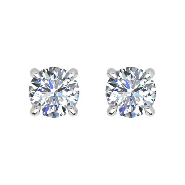 18ct White Gold 0.40ct Round Brilliant Diamond Stud Earrings