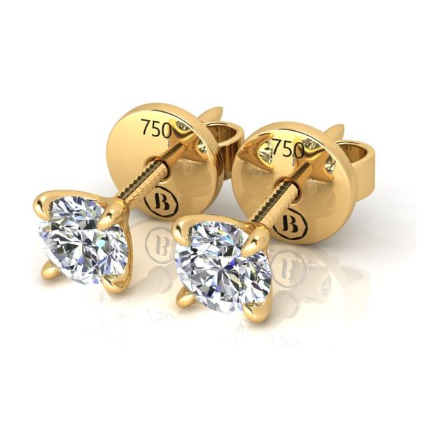 18ct Yellow Gold 0.40ct Round Brilliant Diamond Stud Earrings