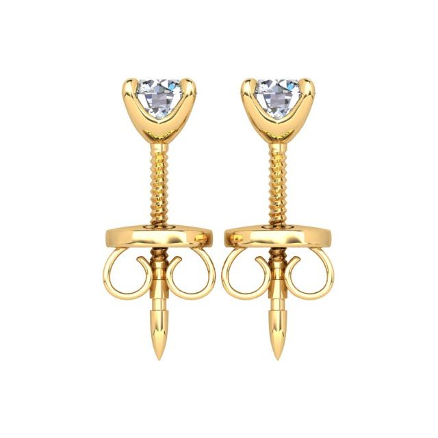 18ct Yellow Gold 0.40ct Round Brilliant Diamond Stud Earrings