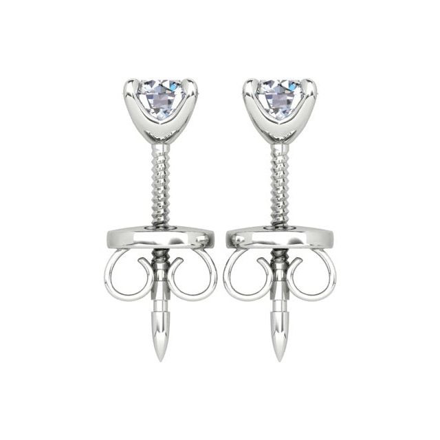 18ct White Gold 0.50ct Round Brilliant Diamond Stud Earrings