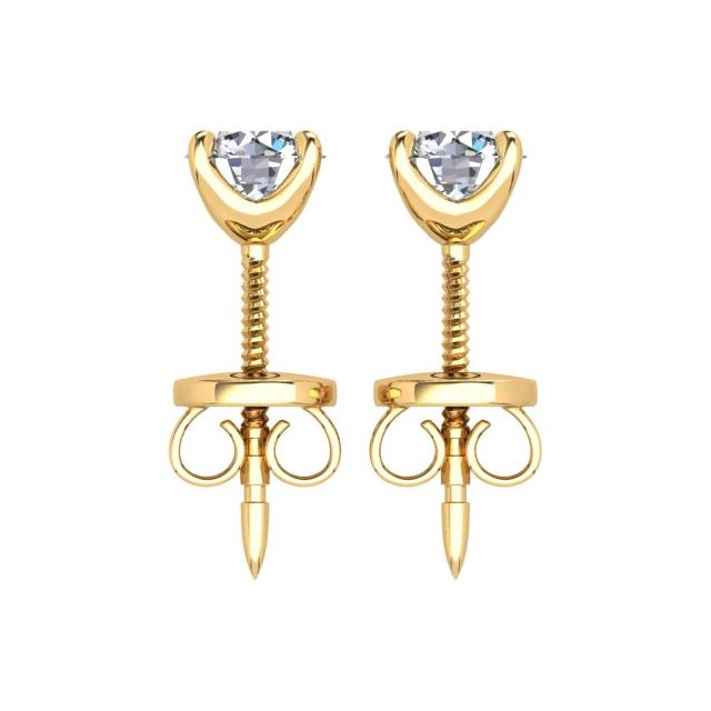 18ct Yellow Gold 0.60ct Round Brilliant Diamond Stud Earrings