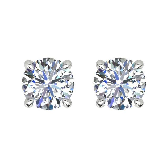 18ct White Gold 0.80ct Round Brilliant Diamond Stud Earrings