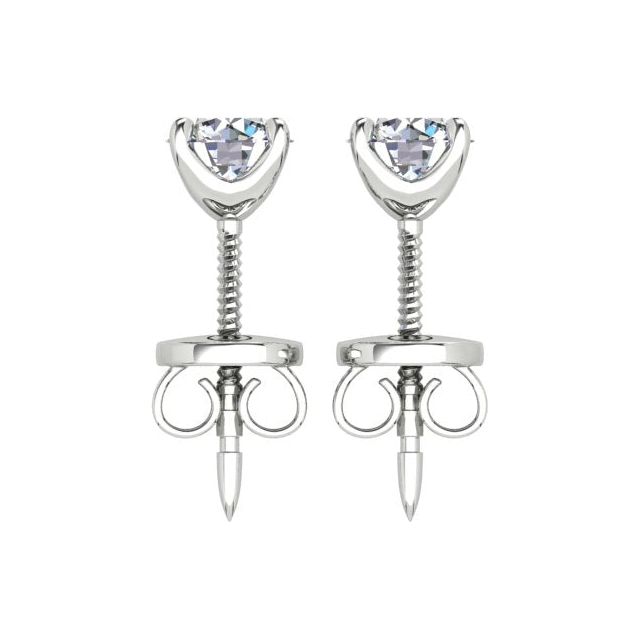 18ct White Gold 1.00ct Round Brilliant Diamond Stud Earrings