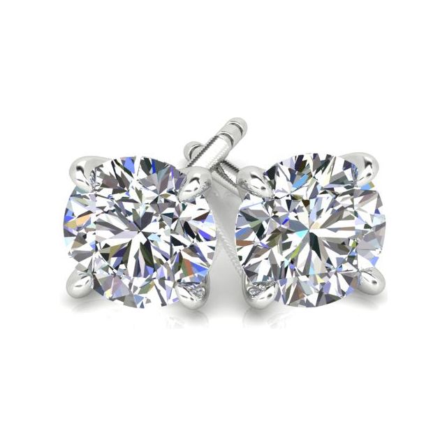 18ct White Gold 1.60ct Round Brilliant Diamond Stud Earrings