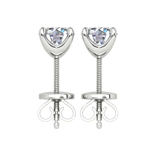 18ct White Gold 1.60ct Round Brilliant Diamond Stud Earrings