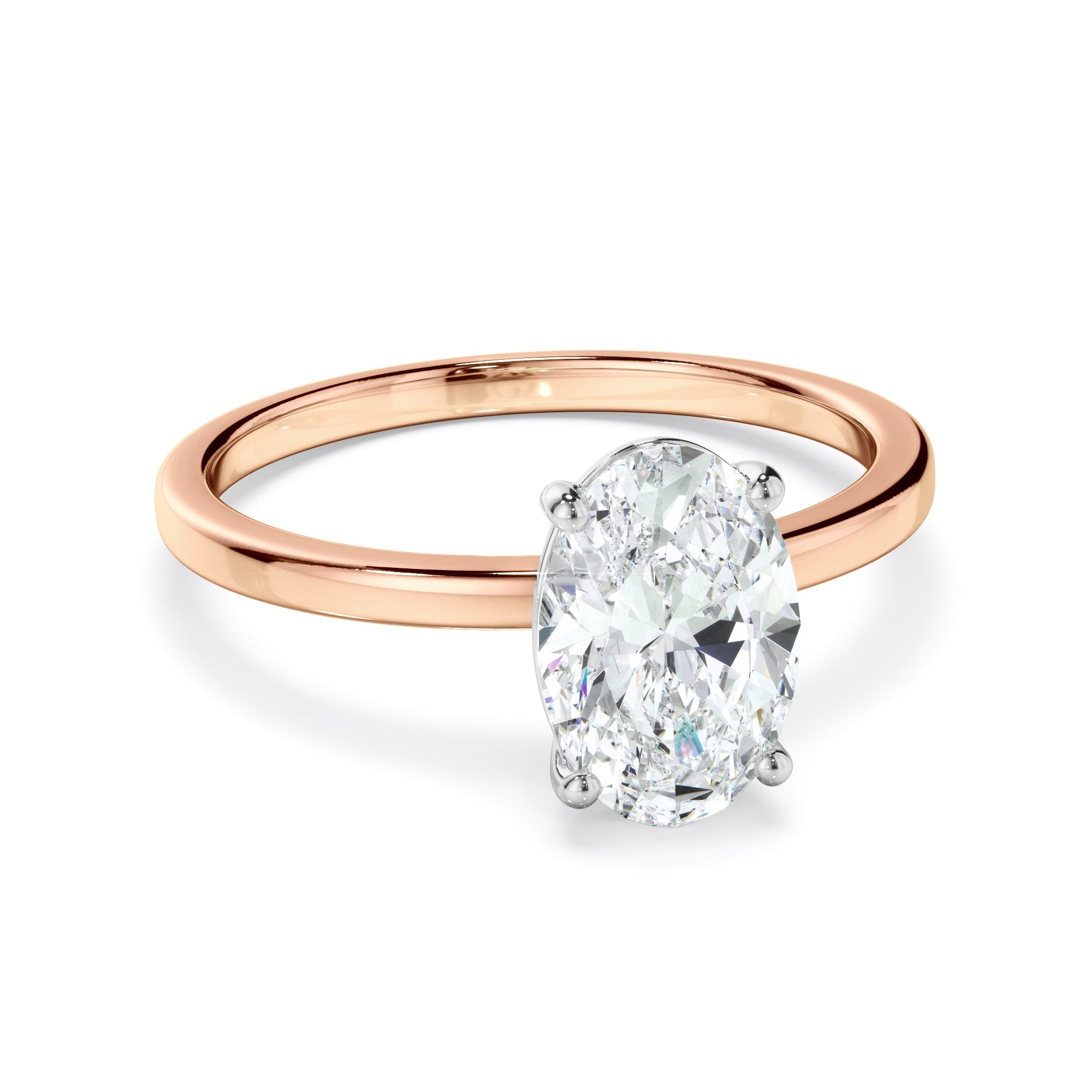 1ct Oval Cut Lab Grown Diamond Solitaire Engagement Ring