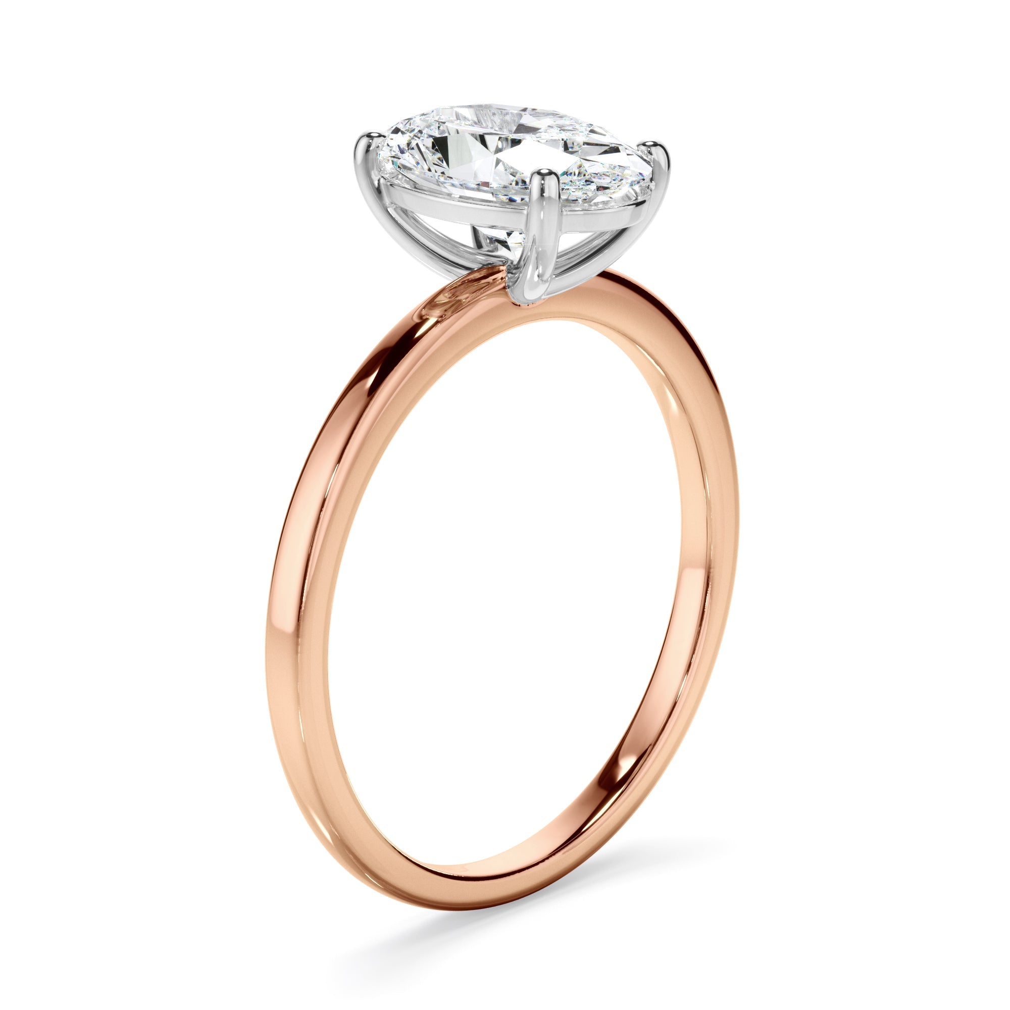 1ct Oval Cut Lab Grown Diamond Solitaire Engagement Ring