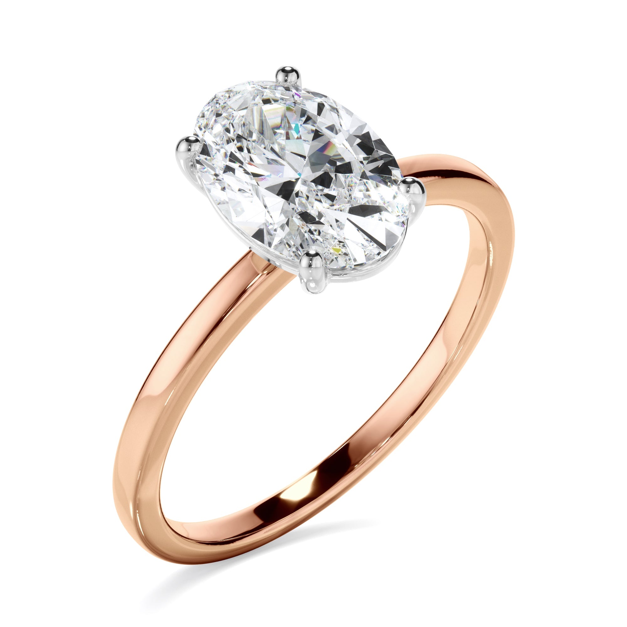 1ct Oval Cut Lab Grown Diamond Solitaire Engagement Ring