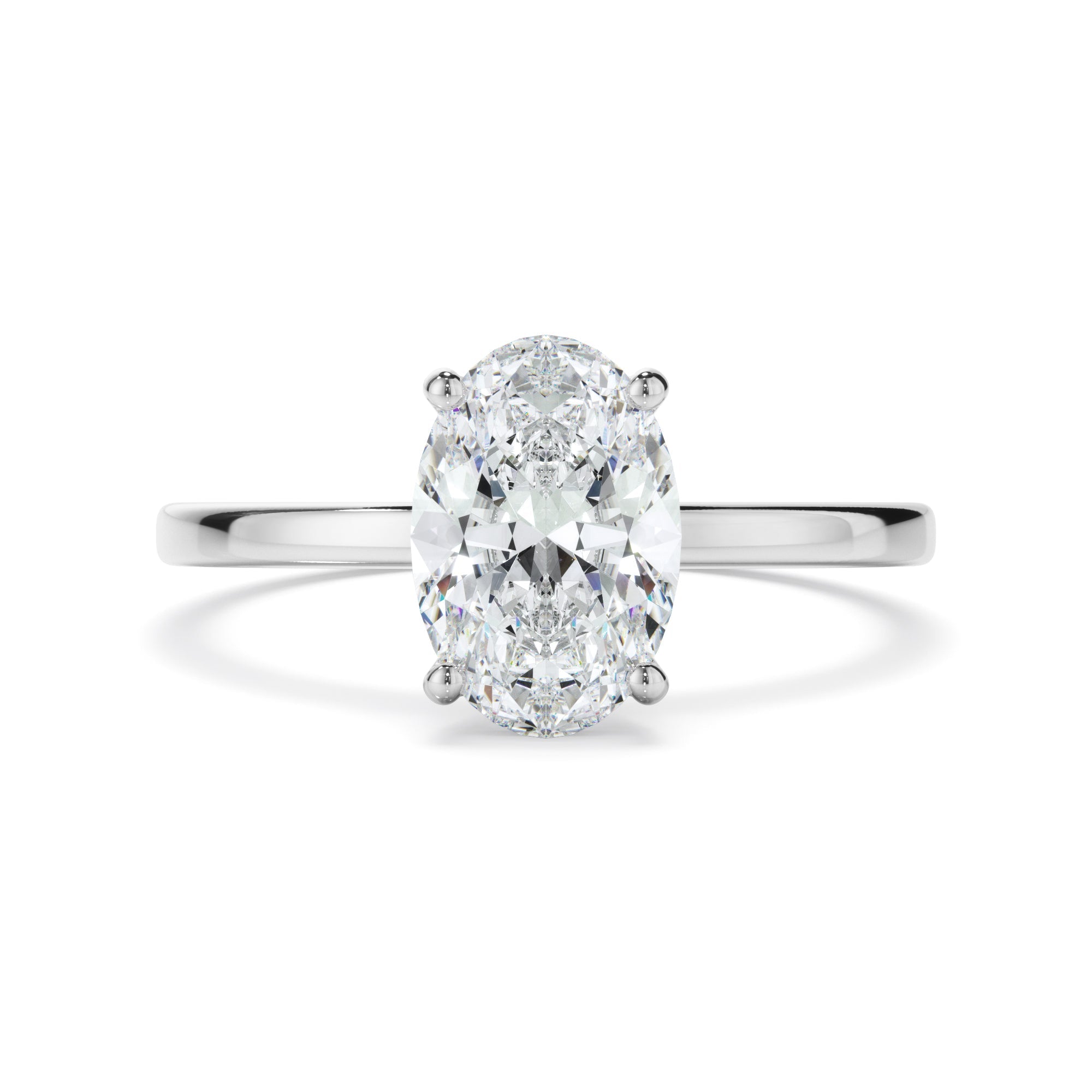 1ct Oval Cut Lab Grown Diamond Solitaire Engagement Ring
