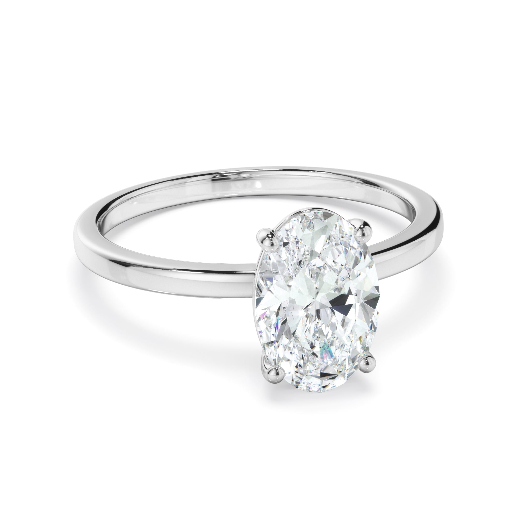 1ct Oval Cut Lab Grown Diamond Solitaire Engagement Ring