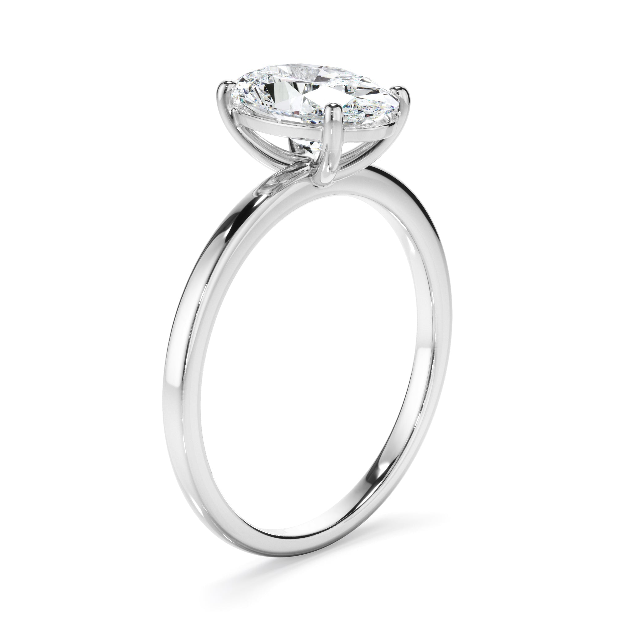 1ct Oval Cut Lab Grown Diamond Solitaire Engagement Ring
