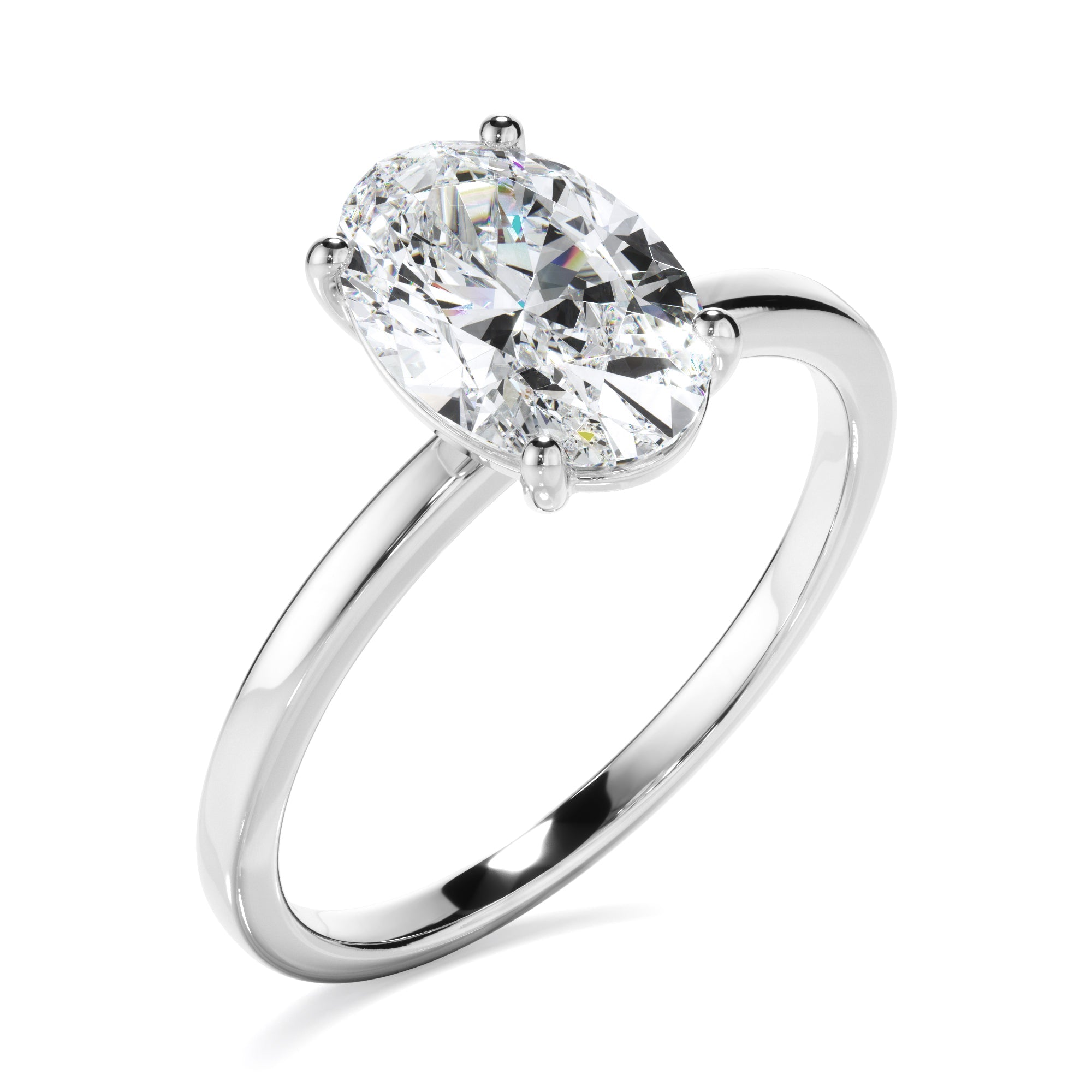 1ct Oval Cut Lab Grown Diamond Solitaire Engagement Ring