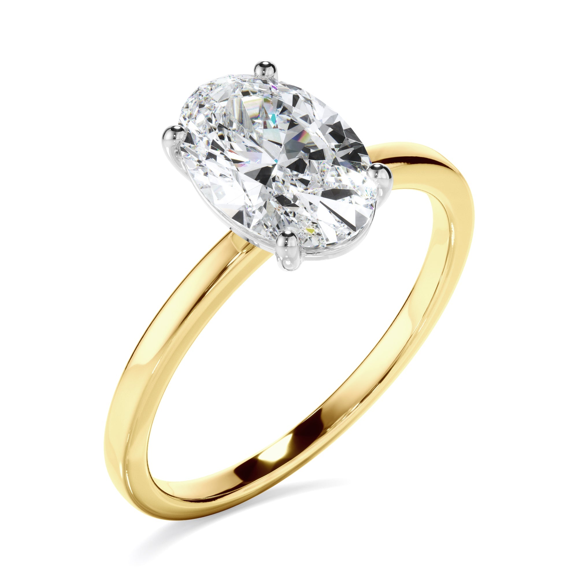 1ct Oval Cut Lab Grown Diamond Solitaire Engagement Ring