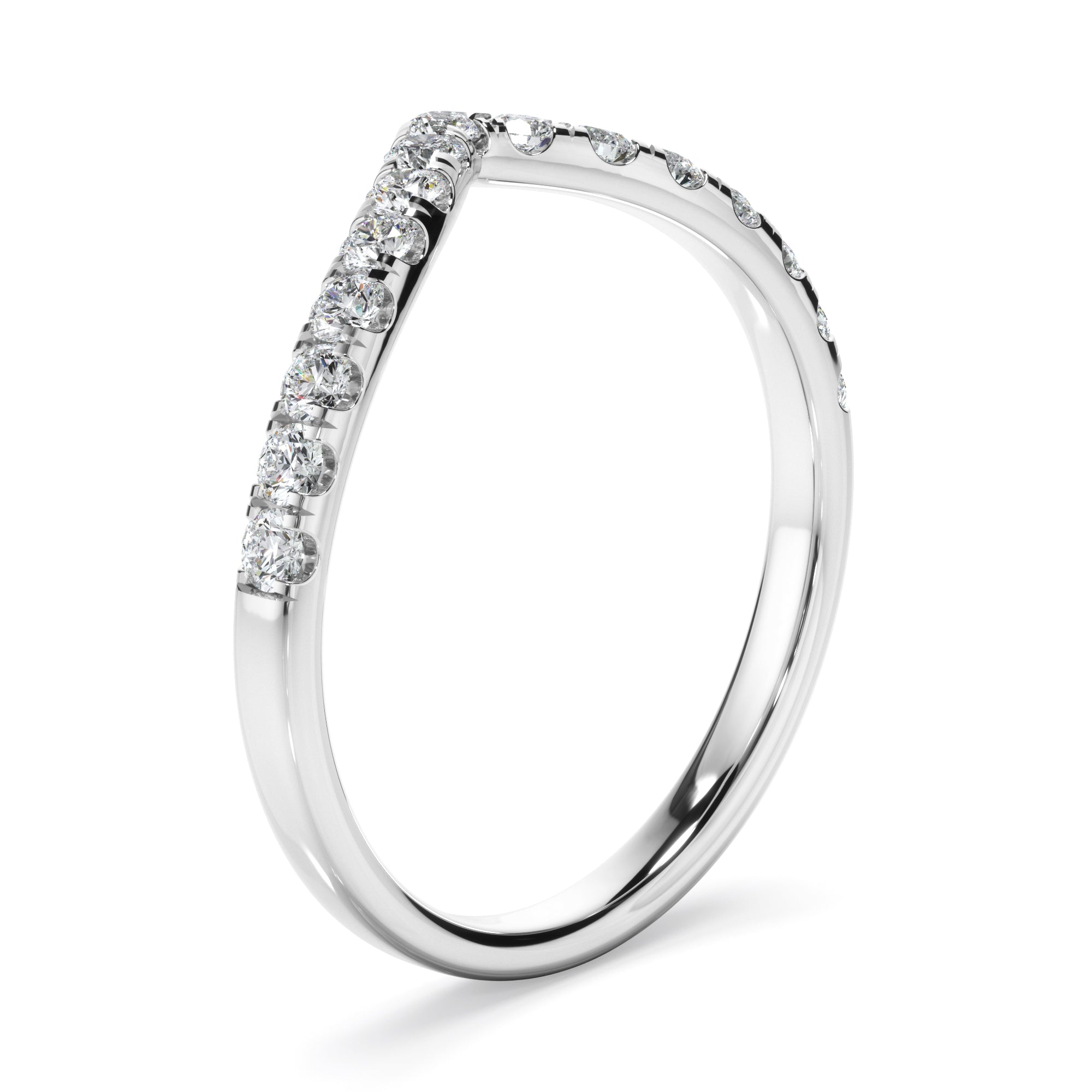 Diamond Curved Wedding Ring